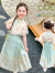 迪士尼（Disney）女童汉服裙夏装2024夏季新款儿童新中式盘扣裙女宝宝马面裙两件套 图片色 90cm