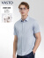 华斯度（VASTO）24夏季商场同款新疆长绒棉舒适短袖衬衫男士纯棉衬衣 蓝色31C041206 43
