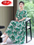 浪莎（LangSha）品牌 人造棉睡裙女夏新款胖妈妈棉绸连衣裙大码洋气中老年宽松大 草绿色 XL建议95到115斤