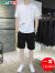 卡帝乐鳄鱼（CARTELO）冰丝短袖T恤男套装2024夏季短袖男士休闲运动上衣短裤2件套装男