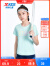 特步（XTEP）儿童童装女童夏季校园风清爽圆领短T 冰石蓝 150cm
