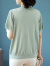 俞兆林妈妈装夏装洋气短袖冰丝t恤2024新款年轻时尚针织上衣中老年女装 绿色 XL （建议120-140斤）