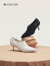 natursun短靴女春季商场同款尖头真皮低跟高跟靴单鞋白色靴子 米白 35