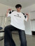 迪伽达短袖T恤男潮牌欧美夏季解构黑白拼接设计感垫肩vintage小领口上衣 WYXS-T25白色 L