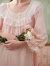 Rose Tree棉质睡裙女长款长袖春秋季复古宫廷风睡衣裙2024年新款 橘粉色 XS