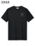 马克华菲创意刺绣圆领短袖T恤男2024夏季新款帅气潮流上衣男装1806 黑色001 165/S