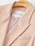 尚都比拉春季经典西装领双排扣外套直筒裤职业两件套 藕粉色 XL 