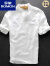 罗蒙（ROMON）小清新白色短袖立领薄亚麻衬衫男款休闲麻料上衣棉麻套头半袖衬衣 白色 M 建议100-120斤