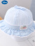 迪士尼宝宝帽子春夏季薄款女孩渔夫帽3-12个月棉纱可调节洋气婴儿遮阳帽 蓝色330-2透气网 0-12个月抽绳调节 x 44
