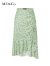 MO&Co.夏季碎花半身裙桑蚕丝混纺茶歇裙小众设计MBB2SKT012 白底绿印花 S/160