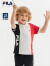 FILA斐乐童装儿童短T2023夏季新款小童网球运动透气休闲短袖POLO 玉石白-WT 120