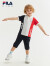 FILA斐乐童装儿童短T2023夏季新款小童网球运动透气休闲短袖POLO 玉石白-WT 120