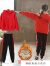 迪士尼（Disney）女童套装秋冬装新款中大儿童衣服3-14岁小女孩加绒加厚卫衣两件套 红色(套装加绒) 120码