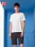 海一家线条印花短T2024年夏季新款简约经典圆领男士短袖T恤 米白花纹U5 190/104A
