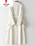 皮尔卡丹（pierre cardin）轻奢高端双面羊毛大衣女白色长款2023年新款赫本风高端气 白色 S 85斤-100斤