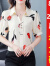 浪莎（LangSha）雪纺衬衫女短袖新款小衫2024夏季漂亮时尚雪纺衫气质遮肚上衣 红玫瑰短-袖 L 100斤-115斤