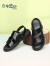 金利来（goldlion）凉鞋男透气时尚舒适轻质皮鞋沙滩鞋G542320285AAF黑色42