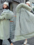 拉夏贝尔  派克服外套女内胆可拆卸棉服女2023冬季新款时尚韩版中长款棉衣 雾霾蓝 M