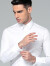 墨诺佰法式衬衫男商务休闲纯色修身免烫新郎男士袖扣衬衫长袖白衬衣 白色 41码（145-160斤）