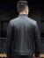 法莎尼亚品牌高端真皮皮衣男新款皮夹克加绒内胆加绒保暖外套 黑色-1(可脱卸内胆) XL