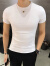 汤米伍德夏季短袖T恤男士韩版修身纯棉半袖紧身白色打底衫新款潮流百搭 白色 2XL