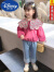 迪士尼女童卫衣春秋23新款儿童洋气娃娃领长袖上衣女宝宝韩版薄款秋装 红色 花边女童卫衣 90