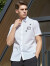 威杰思（VJC）2023夏季男装新款白色短袖衬衫印花烫钻修身商务上衣B22BB1113 白色 180(XL)52