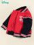 迪士尼童装男童外套活力米奇棒球服外套潮流时尚简约 红黑 24个月/身高90cm