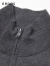 ERDOS 23秋冬精纺半高领装饰虚提纯色拉链款式男羊绒衫 深灰 170/92A/M