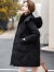 啄木鸟白鸭绒羽绒服女士中长款2024年新款冬季高端时尚洋气加厚外套 黑色 3XL (140-155斤)