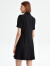 朗姿法式高级感泡泡袖西装连衣裙夏季新款显瘦修身小黑裙女 黑色 S