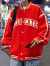 WHIM NASA棒球服男士春秋季外套宽松美式复古休闲潮流夹克男ins高街上衣服 红色 M
