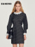 SANDRO女装法式波点蕾丝花边领设计感收腰短款连衣裙SFPRO02609 B198/黑白色 36