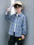 迪士尼（Disney）品牌童装男童格子衬衫男孩春秋款洋气长袖上衣4-14岁儿童运动衣服 绿色 110cm