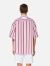 AMIPARIS【618】男女同款经典设计师款棉质休闲小众条纹短袖衬衫外套 659淡粉色/白色 36