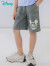 迪士尼童装宝宝裤子迪士尼宝宝米奇男童五分裤纯棉舒适透气 碳灰 6岁/身高130cm