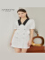 恩曼琳（ANMANI）23夏季新款法式优雅复古泡泡袖肌理感连衣裙EANDBA11 白色 S