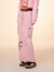 拉拉波波2024新款时尚宽松高腰a字半身裙纯棉减龄学院风长裙女CBDA-WXZQ11 粉色 常规 M