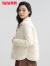 鸭鸭（YAYA）羽绒服女2024冬季新款短款鸭绒时尚百搭保暖外套上衣K 米白色 S