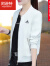 阿逊特（AspecialXun）品牌白色夹克外套女春秋2023年新款女士短款棒球服秋季薄款上衣 蓝色 M (80-95斤)