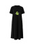 噢姆（AUM）【简约都市】23夏新款连衣裙A字型运动撞色印花T恤中长裙 黑色 S