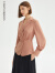 朗姿法式复古独特设计高级感气质上衣衬衣女新款蕾丝衫 珊瑚粉色 S