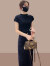 皮尔卡丹（pierre cardin）2024夏季新款女士时尚半高领针织衫上衣韩版减龄气质百搭短袖T恤 墨绿色 L 100-110斤
