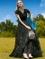 帝弗·润驰2024夏装新款黑色连衣裙超长款精致剪花修身V领长裙及踝 黑色 3XL