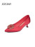 卓诗尼时装鞋宴会鞋细跟气质高跟鞋新年春款时尚百搭女单鞋 红色 36 