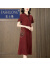 法士隆（FASHILONG）高档设计感红色高端香云纱真丝复古衣裙2024夏小个子绣花连衣 红色2533 L