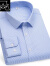 AJGNEAMAIN意大利贵族轻奢品牌男士100%纯棉衬衫长袖高端品牌衬衣免烫衬衫 蓝色条纹 38