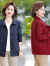 WVHK23年新款中年老妈秋装翻领外套中年人女春秋季风衣小个子夹克上衣 红色 XL 85-105