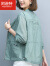 阿逊特（AspecialXun）双层透气防晒服女2022新款春秋夏季中年女装薄款长袖短外套上衣 水蓝 M