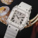 【二手95新】卡地亚（Cartie）男女表山度士系列机械手表时尚休闲二手高奢腕表 42.2mm白盘胶带W20122U2